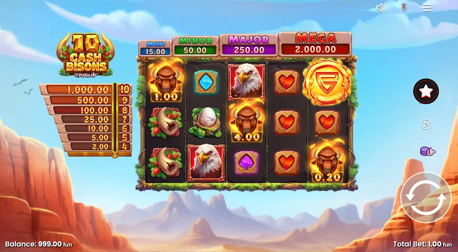 10 Cash Bisons Slot Push Gaming