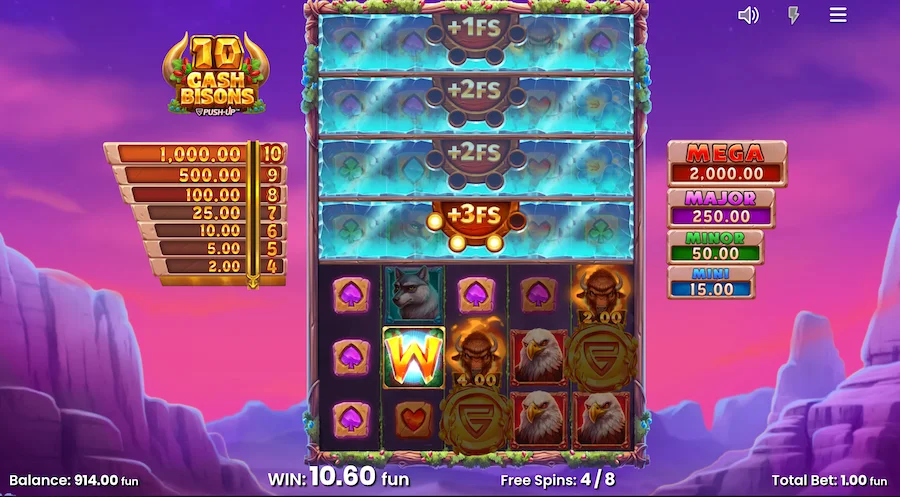 10 Cash Bisons Slot Push Gaming