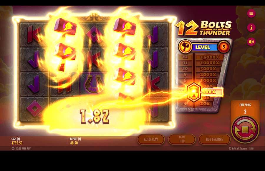 12 Bolts Of Thunder Free Spins Feature