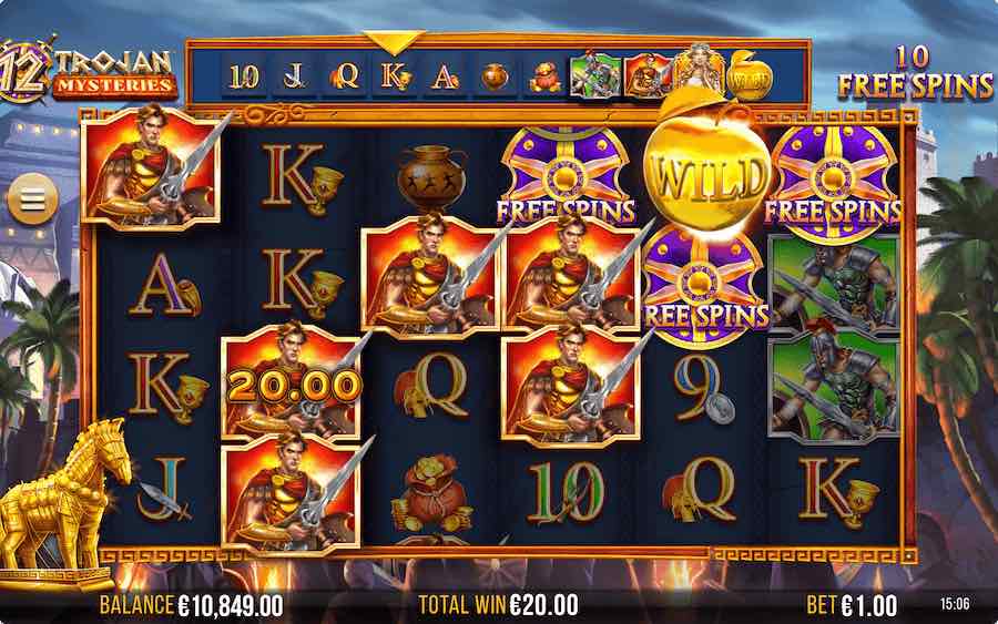 Land 3 Or More Scatter Symbols To Trigger The Free Spins Feature In 12 Trojan Mysteries Video Slot