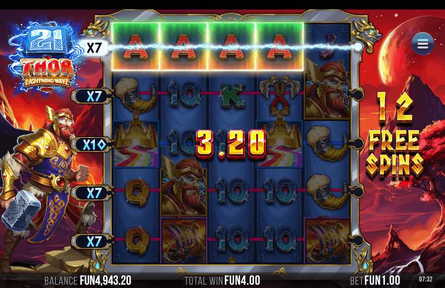 21 Thor Lightning Ways Free Spins Feature