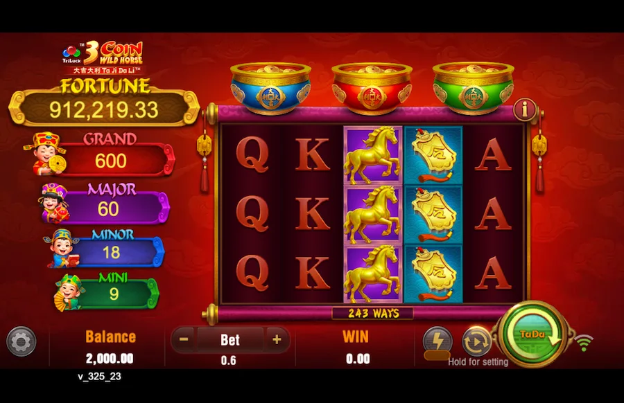 3 Coin Wild Horse Slot 3 TaDa Gaming