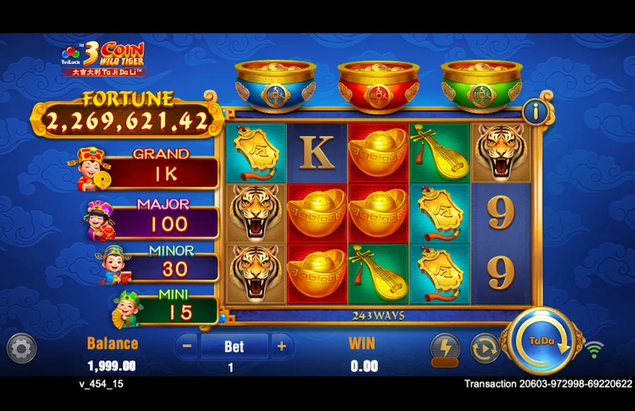 3 Coin Wild Tiger Slot TaDa Gaming