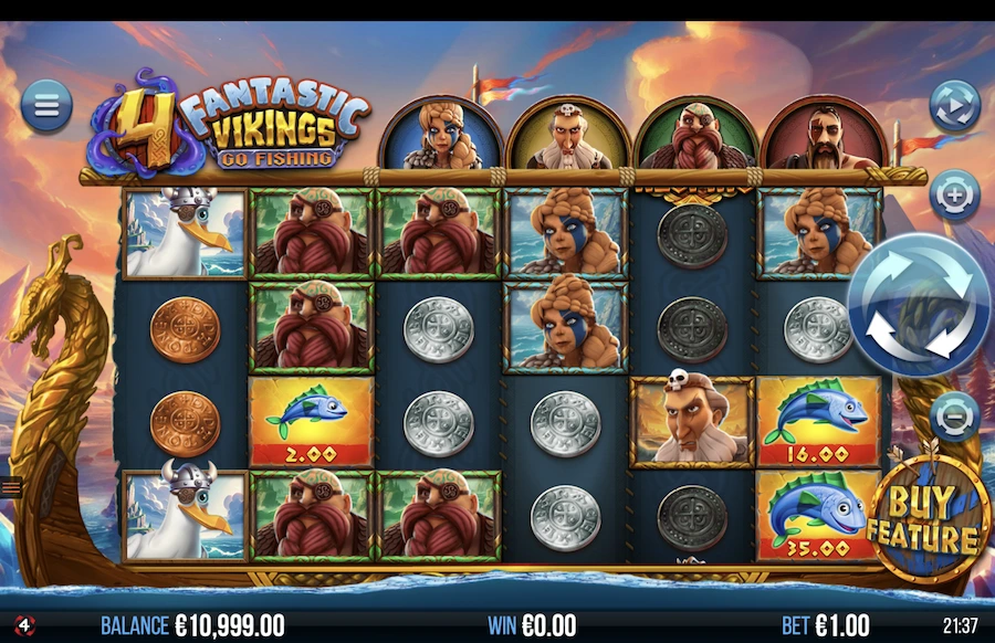 4 Fantastic Vikings Go Fishing slot base game