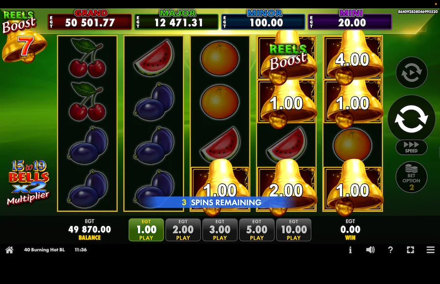 40 Burning Hot Bell Link Gameplay