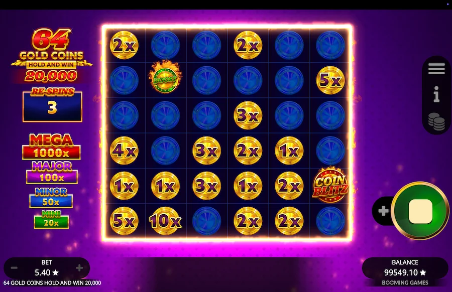 64 Gold Coins Hold And Win 20,000 slot Booming Games