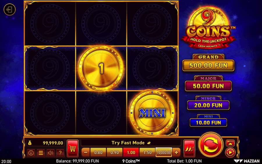 Play With 3 Reels, And Win Up To 500x Your Bet In 9 Coins™ Online Slot From Game Provider Wazdan