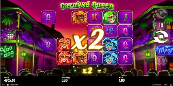 The Unlimited Multiplier Is In Play During The Free Spin Feature On Carnival Queen