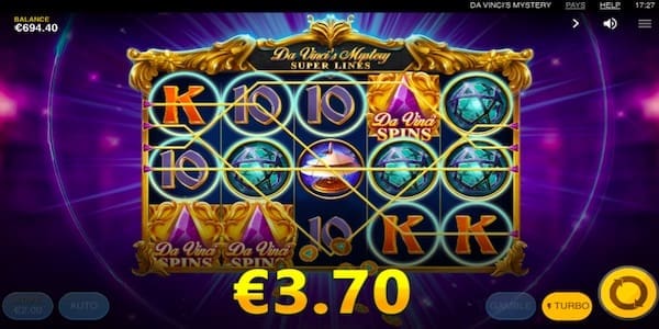 3 Or More Da Vinci Symbols Will Trigger The Free Spin Feature