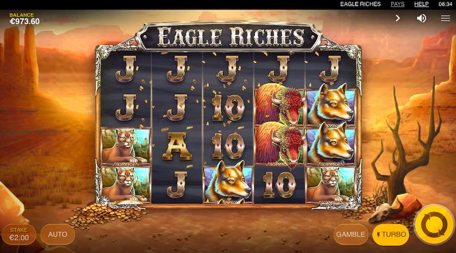 The Mystery Symbol Will Transform To A Symbol From The Paytable On Eagle Riches