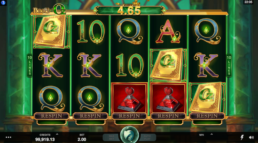 3 Or More Of The Book Scatter Symbols Will Trigger The Bonus Round On Book Of Oz Slot