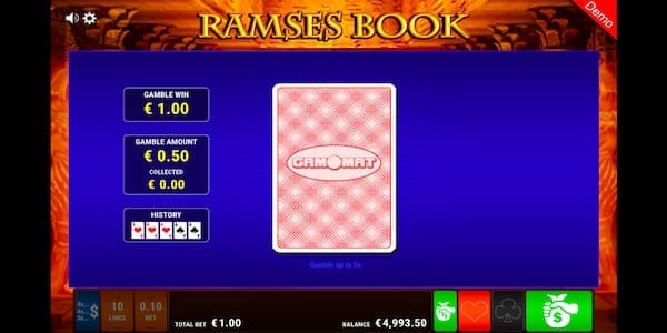 Card Gamble On Ramses Book Slot