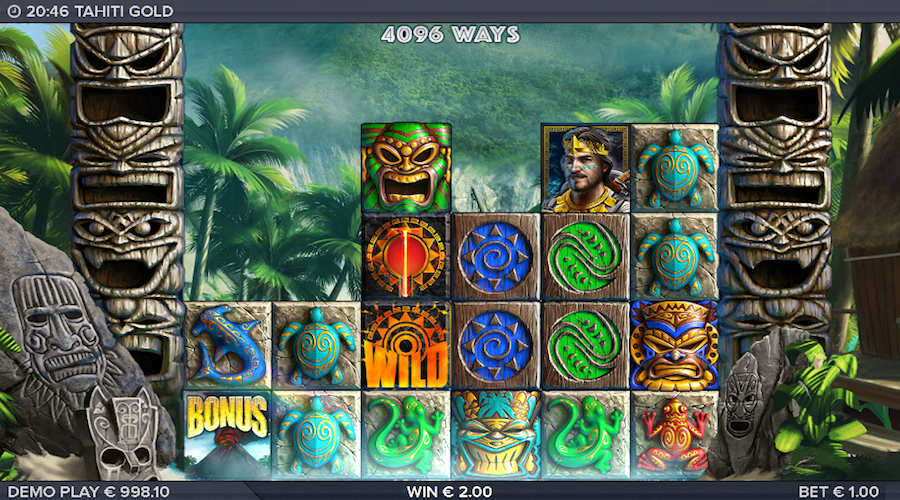 Wild Forge Symbol Landing On Column 3 On Tahiti Gold Slot