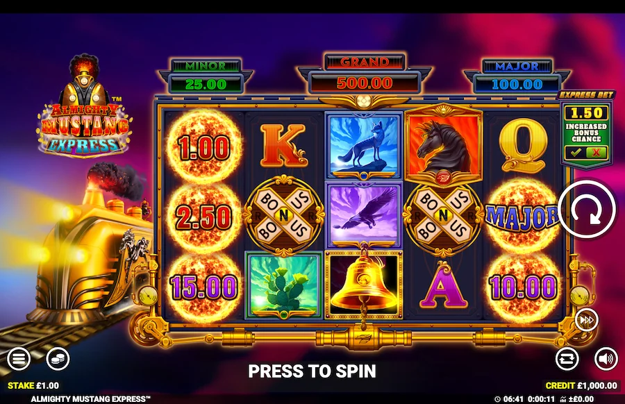 Almight Mustang Express Slot Blueprint Gaming