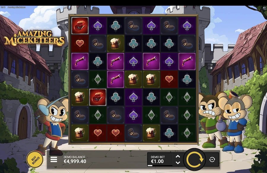 Amazing Miceketeers slot base game