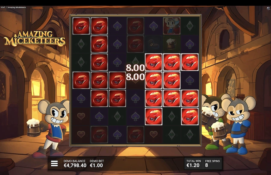 Amazing Miceketeers slot free spins feature