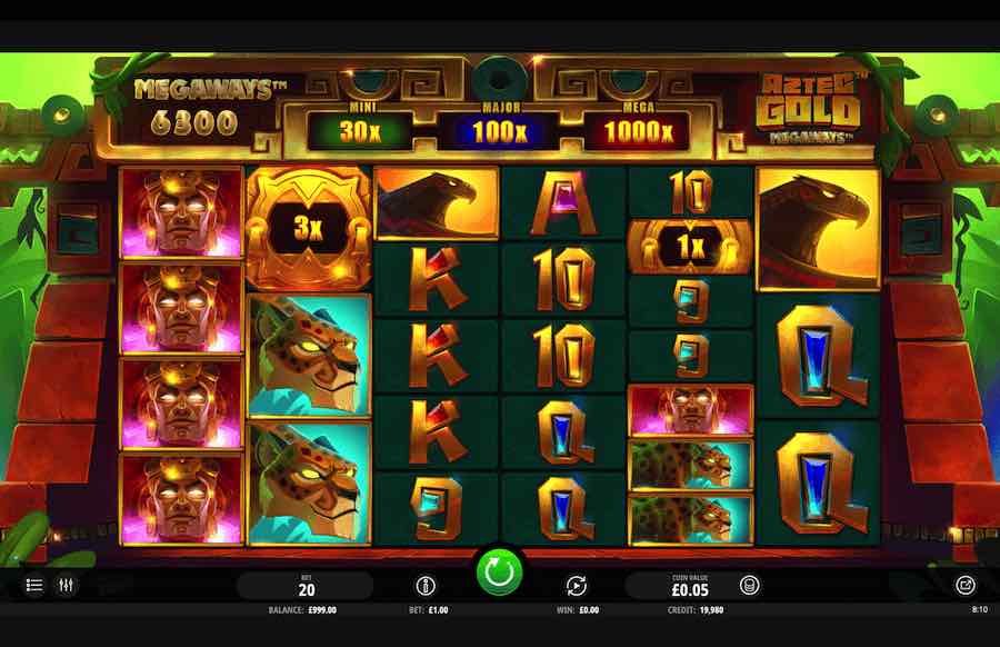 Aztec Gold Megaways Slot Base Game 