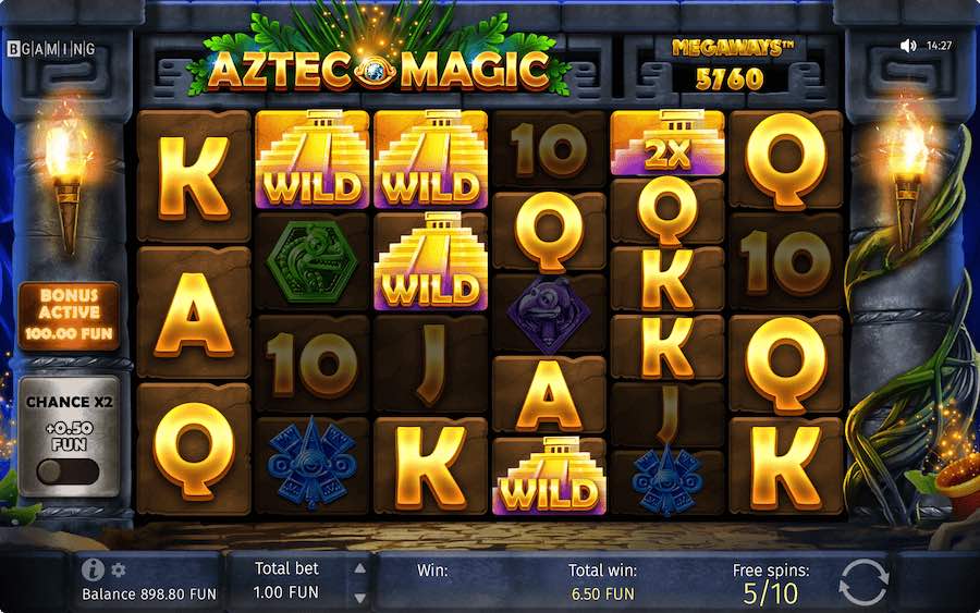 Land 3 Or More Scatter Symbols In View To Trigger The Free Spins Feature On Aztec Magic Megaways Video Slot