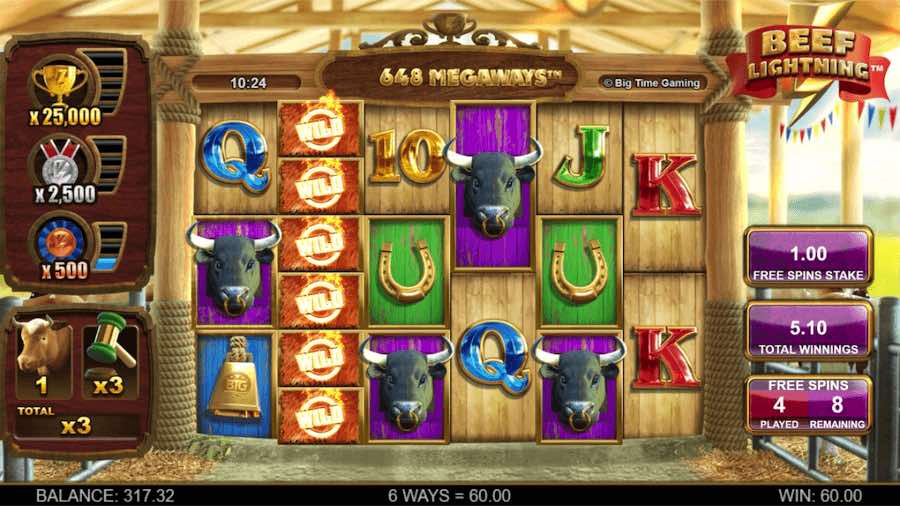 Picu Fitur Putaran Gratis Pada Beef Lightning Megaways™ Dengan Mengeja Kata Moo