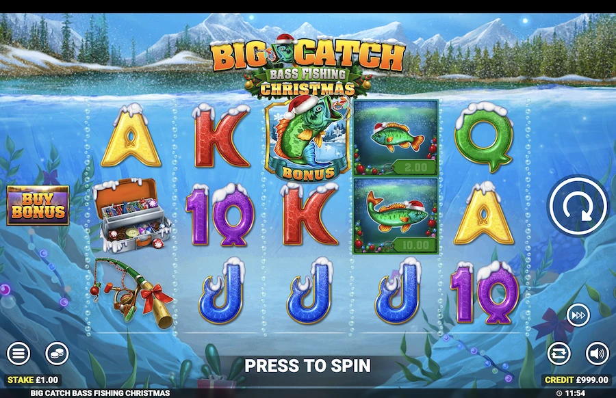 Big Catch Bass Fishing Christmas Slot Blueprint Gaming