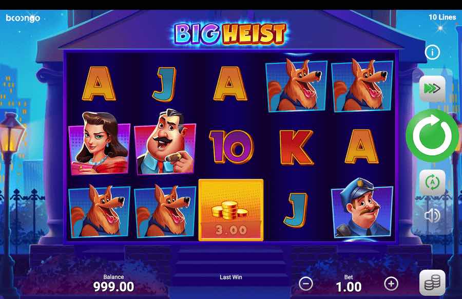 Win Up To 5,000x Your Bet Across 10 Paylines In The Big Heist Online Slot From Game Provider Booongo