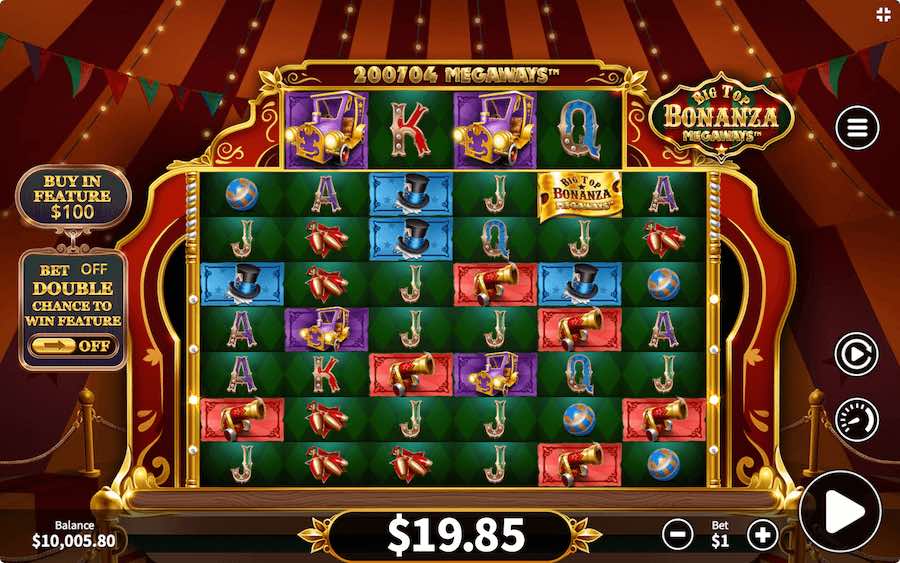 Big Top Bonanza Megaways Slot Base Game