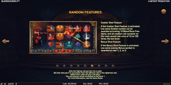 Scatter Shots And Bonus Shots Can Activate At Any Time On Blood Suckers 2