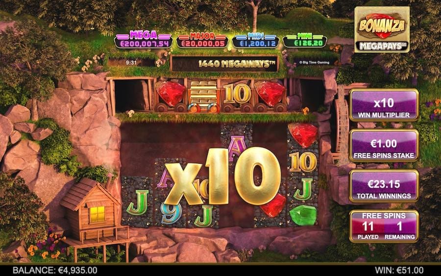 Each Successful Winning Reaction On Bonanza Megapays™ Will Casue You Win Multiplier To Increase By X1 In Value
