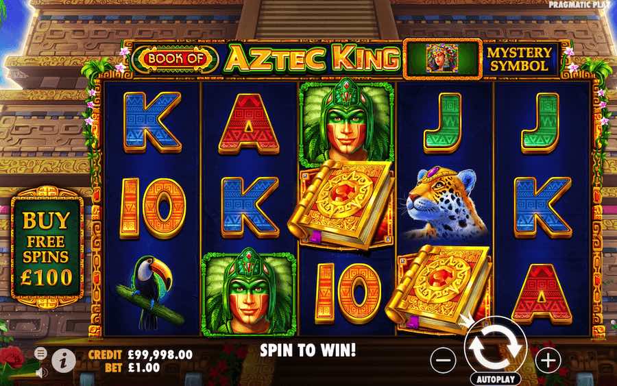 Spin The Reels On Book Of Aztec King Online Slot From Pragmatic Play And Enjoy 5 Reels Of Action, 10 Fixed Paylines, And Wins Up To A Maximum Of 5,533x