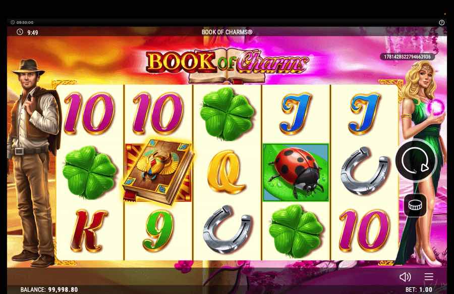 Mainkan Dengan 5 Gulungan, 10 Garis Pembayaran Tetap, Dan Menangkan Hingga 20,000x Taruhan Anda Di Slot Online Book Of Charms Dari Penyedia Game Yang Realistis
