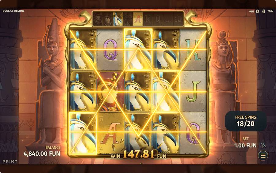 3 Or More Scatter Symbols Landing In View Will Trigger The Free Spins Feature On Book Of Destiny Slot