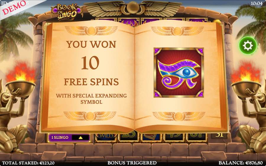 Play With The Expanding Symbol Feature During The Free Spins Bonus Of Book Of Slingo