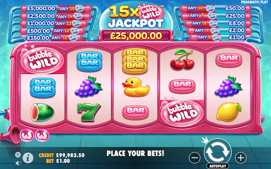 Play With 5 Reels And 10 Fixed Paylines In Pragmatic Play's Bubble Slot