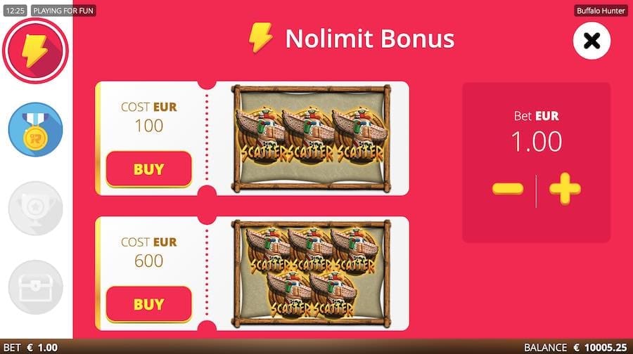 Choose To Buy The Bonus Feature On Buffalo Hunter