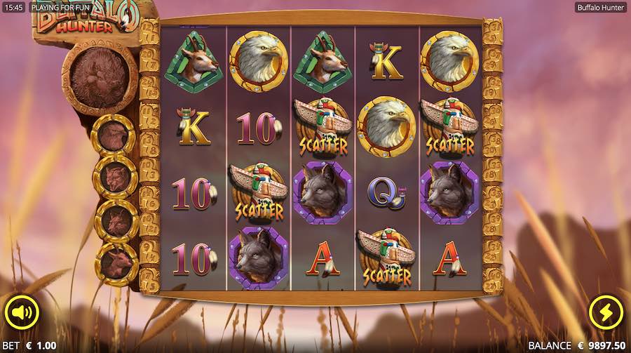 3 Or More Scatter Symbols Will Trigger The Bonus Feature On Buffalo Hunter