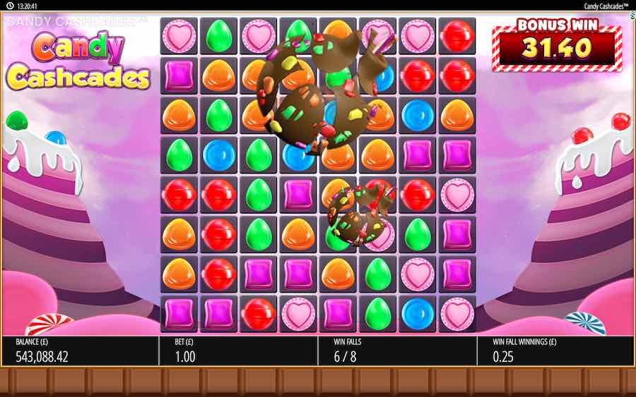 Colossal Symbols Are Added To The Reels At The End Of Each Spin During The Bonus In Candy Cashcades