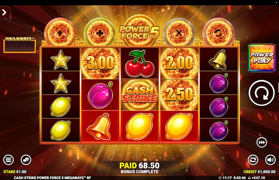 Cash Strike Power Force 5 Megaways Gameplay