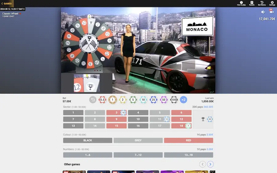 Classic Wheel Betgames