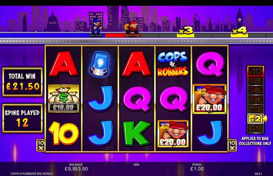 Cops 'n' Robbers Big Money Slot Free Spins Feature