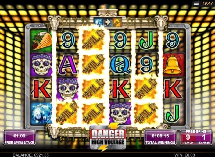Danger High Voltage slot free spins feature