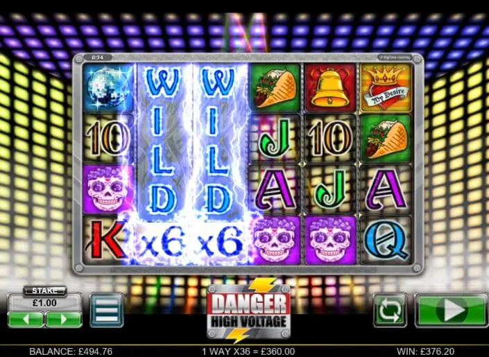 Danger High Voltage slot base game