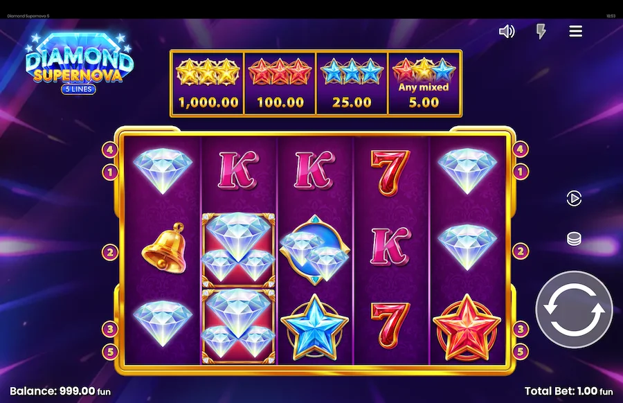 Diamond Supernova 5 Slot Push Gaming