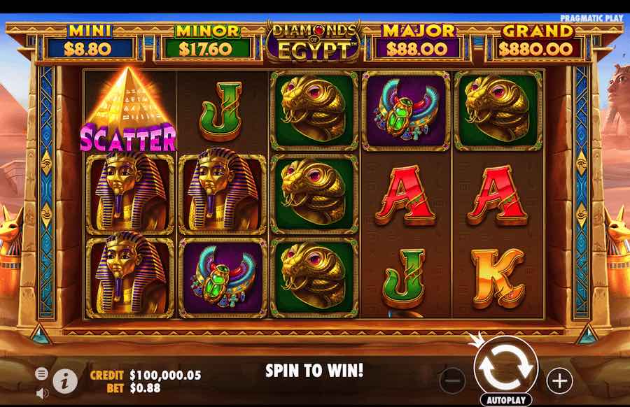 Diamonds Of Egypt Slot Base Game