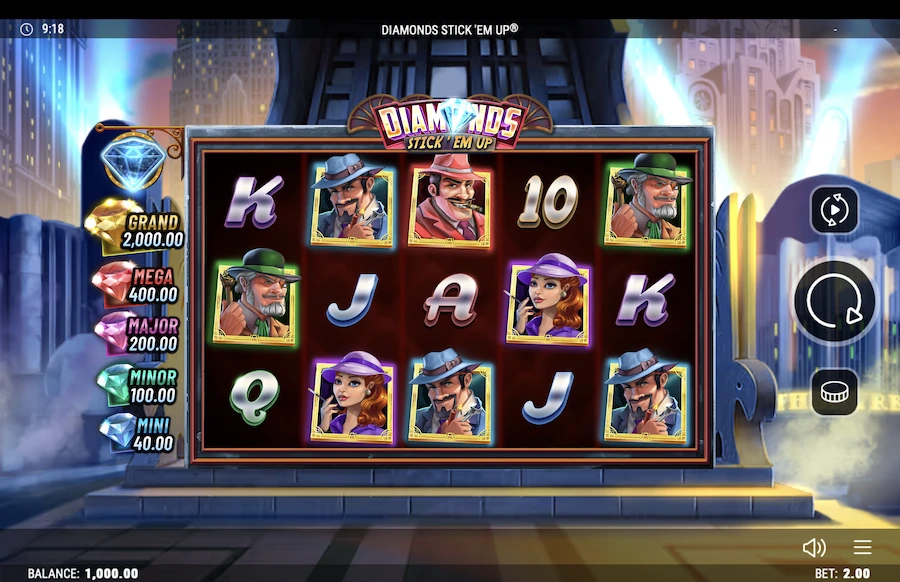 Diamonds Stick' Em Up slot Realistic Games