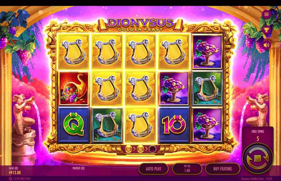 Dionysus Golden Feast Slot Free Spins Feature