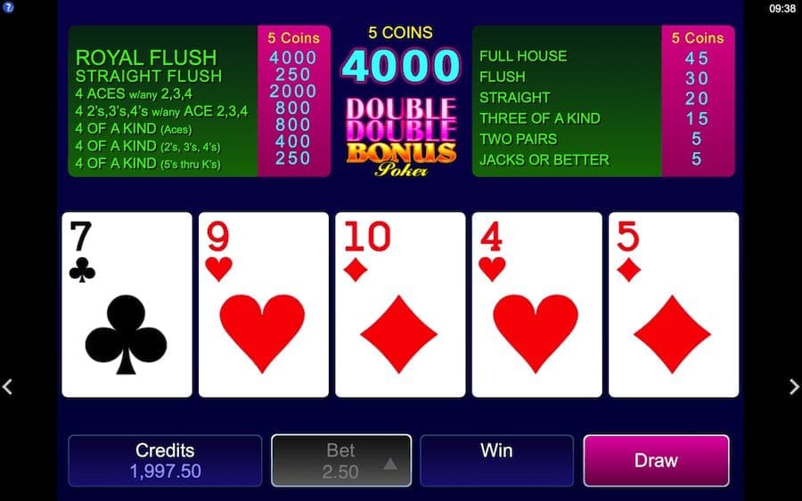 Multiple Game Providers Now Create Double Double Bonus Video Poker