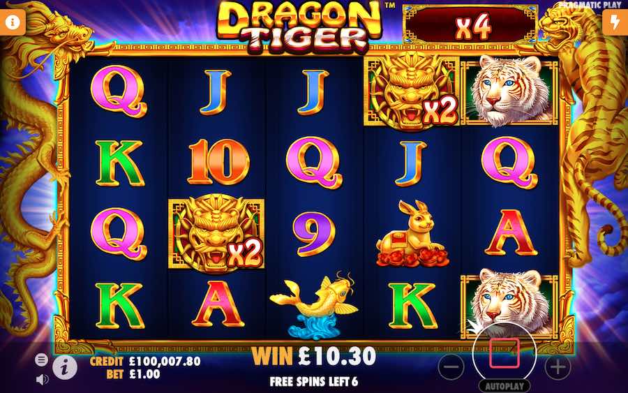 Multiplying Wilds With A Value Of Up To X5 Can Land During The Free Spin Bonus On Dragon Tiger