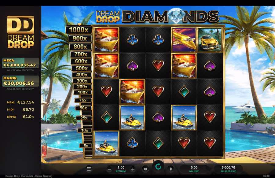 Be In With A Chance Of Winning A Mega Jackpot On The Dream Drop Diamonds Online Slot From Provider Relax Gaming