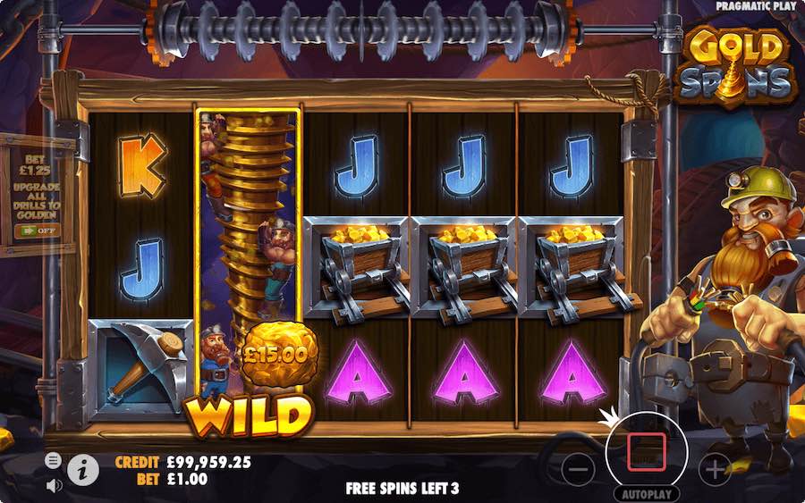 Land A Minimum Of 3 Scatter Symbols To Trigger The Free Spin Feature On Drill That Gold Video Slot