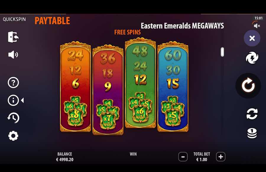 Choose The Level Of Volatility You'd Like To Play With When You Trigger The Free Spins Feature On Eastern Emeralds Megaways Video Slot